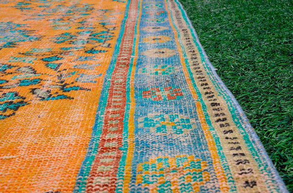 Natural Turkish large Vintage rug for home decor, oversize rug, area rug oushak rug boho rug bedroom rug kitchen rug  kilim rug, rugs 6x9, 665363