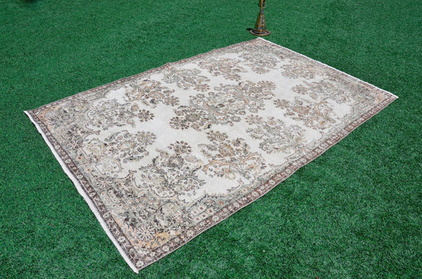Turkish large Vintage rug for home decor, oversize rug, area rug oushak rug boho rug bedroom rug kitchen rug  kilim rug, rugs 6x9, 665366