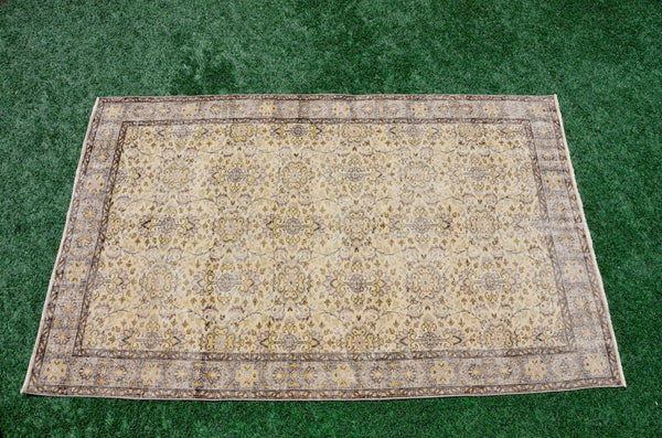 Natural Turkish large Vintage rug for home decor, oversize rug, area oushak rug boho rug bedroom kitchen rug, rugs 6x9, 665370