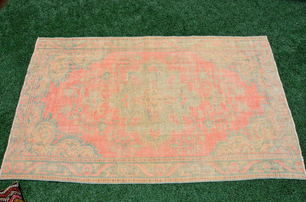 PinkTurkish large Vintage rug for home decor, oversize rug, area rug oushak rug boho rug bedroom rug kitchen rug  kilim rug, rugs 6x10, 665371