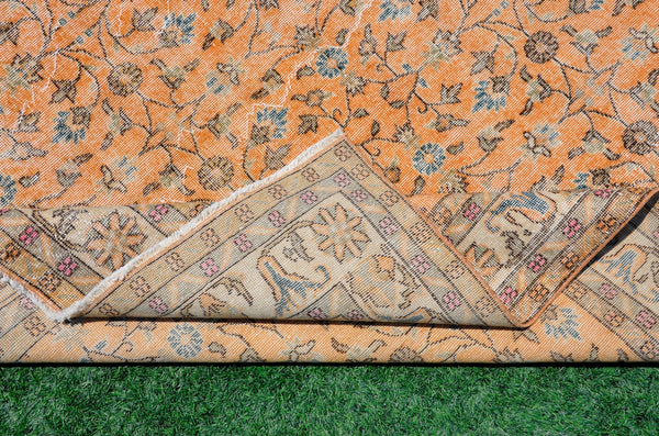 Natural Turkish large Vintage rug for home decor, oversize rug, area rug oushak rug boho rug bedroom rug kitchen rug  kilim rug, rugs 7x10, 665385