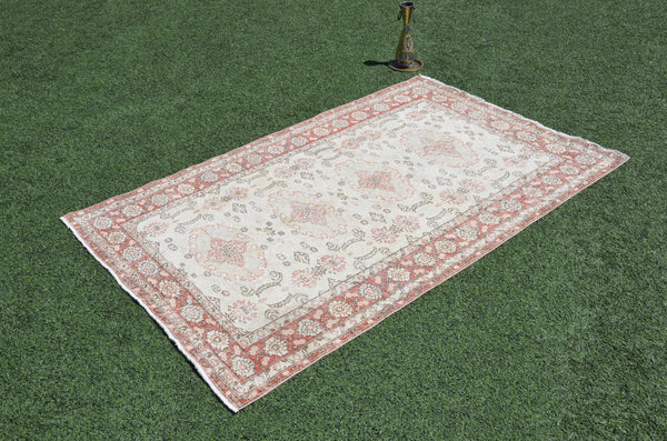 Beige Turkish large Vintage rug for home decor, oversize rug, area rug oushak rug boho rug bedroom rug kitchen rug  kilim rug, rugs 5x8, 665386
