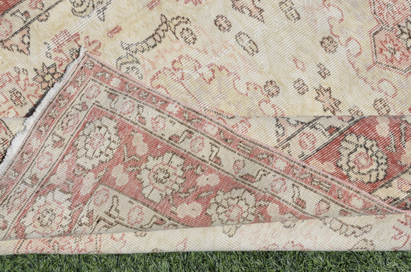 Beige Turkish large Vintage rug for home decor, oversize rug, area rug oushak rug boho rug bedroom rug kitchen rug  kilim rug, rugs 5x8, 665386