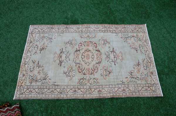 Handknotted Turkish large Vintage rug for home decor, oversize rug, area rug oushak rug boho rug bedroom kitchen rug  kilim rug, rugs 5x9, 665387