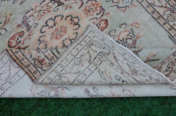 Handknotted Turkish large Vintage rug for home decor, oversize rug, area rug oushak rug boho rug bedroom kitchen rug  kilim rug, rugs 5x9, 665387