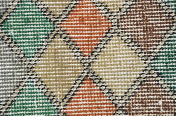 Turkish Handmade Vintage runner rug for home decor, area rug, Anatolian oushak rug boho rug kitchen rug  bathroom rug kilim, 9'7" x 2'11", 665342