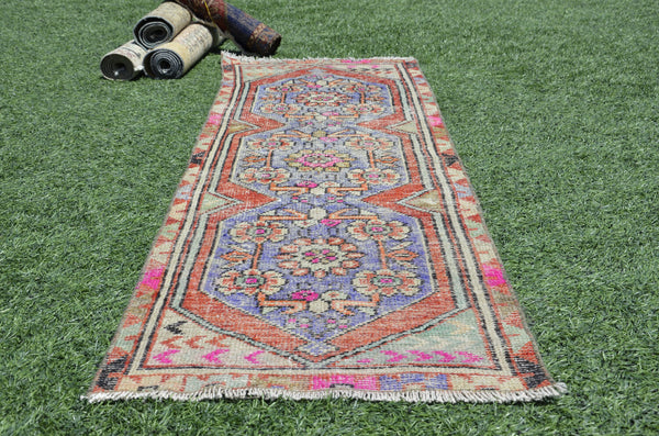 Natural Vintage Turkish runner rug for home decor, area rug, Anatolian oushak rug boho rug bedroom rug kitchen rug kilim, 7'6"x2'1", 665343