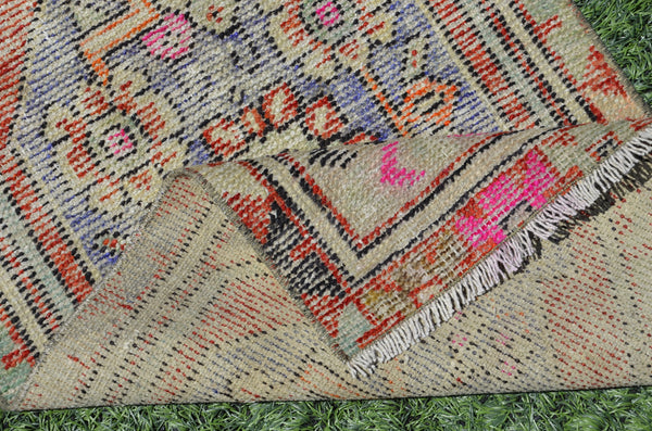 Natural Vintage Turkish runner rug for home decor, area rug, Anatolian oushak rug boho rug bedroom rug kitchen rug kilim, 7'6"x2'1", 665343