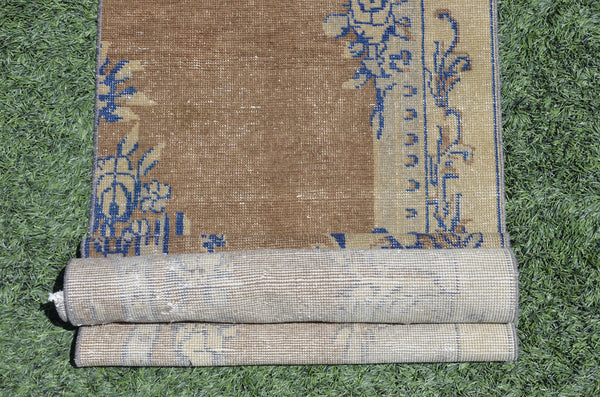 Turkish Vintage runner rug for home decor, area rug, Anatolian oushak rug boho rug kitchen rug  bathroom rug kilim, runner  6x2, 665395