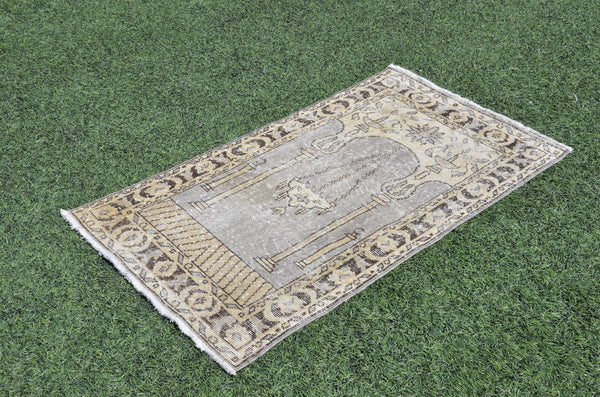 Handmade Turkish small area rug for home decor, bathroom rug, area rug oushak rug boho rug kitchen rug  kilim rug door mat, rugs 4x2, 665417
