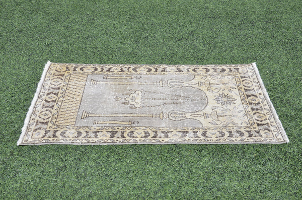Handmade Turkish small area rug for home decor, bathroom rug, area rug oushak rug boho rug kitchen rug  kilim rug door mat, rugs 4x2, 665417