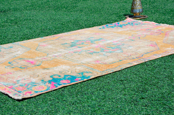 Vintage Turkish Anatolian rug for home decor, area rug, oushak rug boho rug bedroom rug kitchen rug bathroom rug kilim, rugs 4x7, 665350