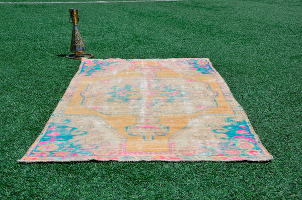 Vintage Turkish Anatolian rug for home decor, area rug, oushak rug boho rug bedroom rug kitchen rug bathroom rug kilim, rugs 4x7, 665350