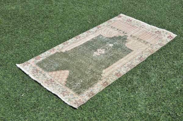 Handmade Turkish Vintage small area rug for home decor, bathroom rug, area rug oushak rug boho rug kitchen rug  kilim rug door mat, rugs 5x2, 665420