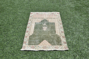 Handmade Turkish Vintage small area rug for home decor, bathroom rug, area rug oushak rug boho rug kitchen rug  kilim rug door mat, rugs 5x2, 665420