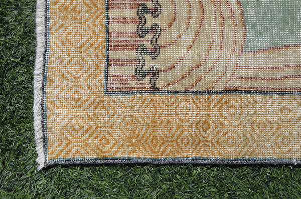 Vintage Handmade Turkish small area rug for home decor, bathroom rug, area rug oushak rug boho rug kitchen rug  kilim rug door mat, rug 4x2, 665421