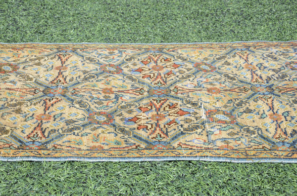 Vintage Handmade Turkish small area rug for home decor, bathroom rug, area rug oushak rug boho rug kitchen rug  kilim rug door mat, rugs 4x2, 665424