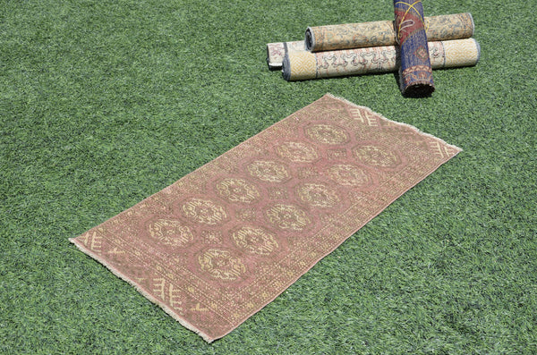 Turkish Handmade Vintage small area rug doormat for home decor, bathroom rug, area oushak rug bathroom mat kitchen kilim rug, rug 3.9x2, 665423