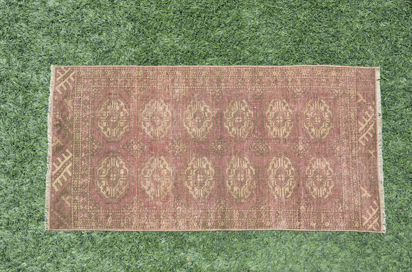 Turkish Handmade Vintage small area rug doormat for home decor, bathroom rug, area oushak rug bathroom mat kitchen kilim rug, rug 3.9x2, 665423