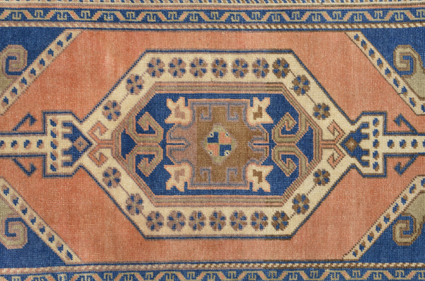 Handmade Turkish Vintage small area rug doormat for home decor, bathroom rug, area oushak rug bathroom mat kitchen kilim rug, rug 3.9x1.9, 665433