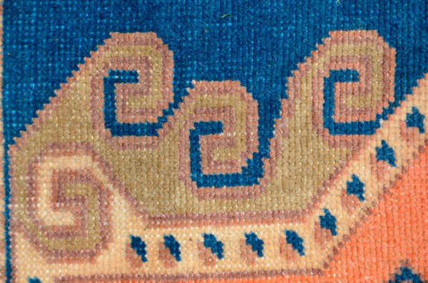 Handmade Turkish Vintage small area rug doormat for home decor, bathroom rug, area oushak rug bathroom mat kitchen kilim rug, rug 3.9x1.9, 665433