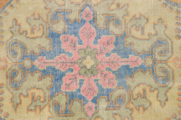 Orange Vintage Turkish Anatolian rug for home decor, area rug, oushak rug boho rug bedroom rug kitchen rug bathroom rug kilim, rugs 3x7, 665401