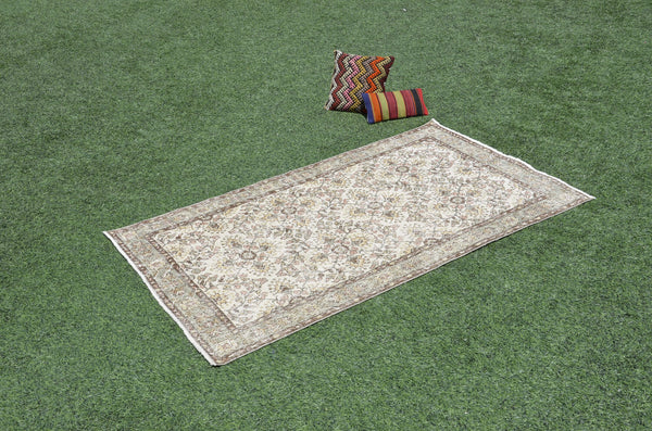 Unique oushak Turkish rug for home decor, Vintage rug, area rug boho rug bedroom rug kitchen rug bathroom rug kilim rugs handmade, rugs 4x7, 665404