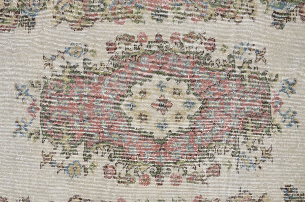 Pink Vintage Turkish rug for home decor, area rug, oushak rug boho rug bedroom rug kitchen rug bathroom rug kilim, rugs 4x7, 665410