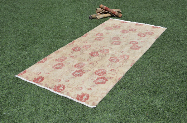 Vintage Handmade Turkish Anatolian rug for home decor, area rug, oushak rug boho rug bedroom rug kitchen rug bathroom rug kilim, rugs 4x8, 665447