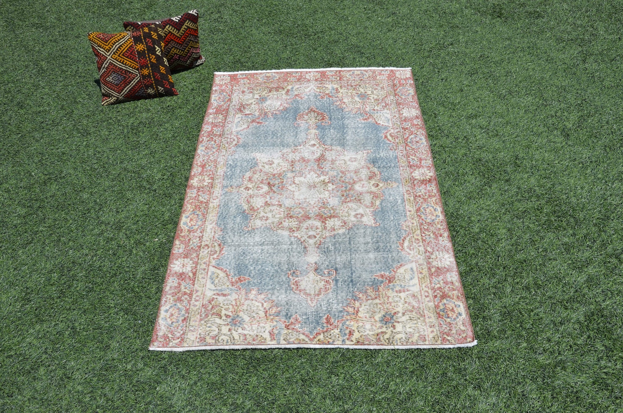 Unique Oushak Turkish rug for home decor, Vintage rug, area rug boho rug bedroom rug kitchen rug bathroom rug kilim rugs handmade, rugs 4x6, 665437