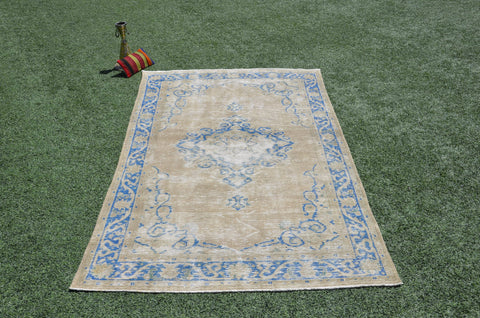 Handmade Turkish large Vintage rug for home decor, oversize rug, area rug oushak rug boho rug bedroom rug kitchen rug  kilim rug, rugs 6x9, 665325