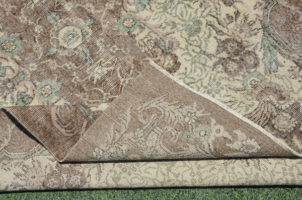 Natural Turkish large Vintage rug for home decor, oversize rug, area rug oushak rug boho rug bedroom rug kitchen rug  kilim rug, rugs 6x10, 665327