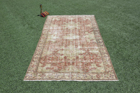 Unique Turkish large Vintage rug for home decor, oversize rug, area rug oushak rug boho rug bedroom rug kitchen rug  kilim rug, rugs 6x11, 665330