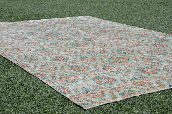 Natural Turkish large Vintage rug for home decor, oversize rug, area rug oushak rug boho rug bedroom rug kitchen rug  kilim rug, rugs 6x10, 665331