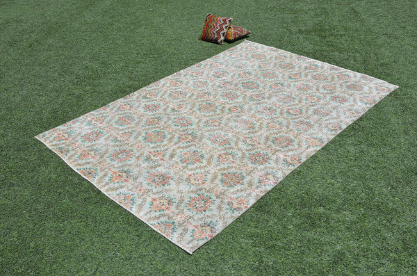 Natural Turkish large Vintage rug for home decor, oversize rug, area rug oushak rug boho rug bedroom rug kitchen rug  kilim rug, rugs 6x10, 665331