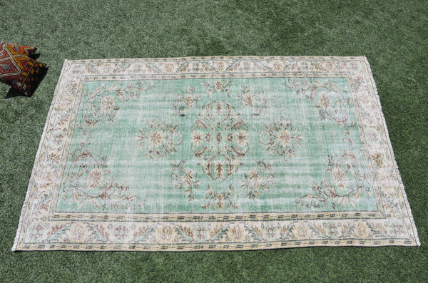 Natural Turkish large Vintage rug for home decor, oversize rug, area rug oushak rug boho rug bedroom rug kitchen rug  kilim rug, rugs 6x10, 665337