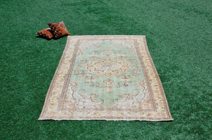 Unique Turkish large Vintage rug for home decor, oversize rug, area rug oushak rug boho rug bedroom rug kitchen rug  kilim rug, rugs 9x6, 665357
