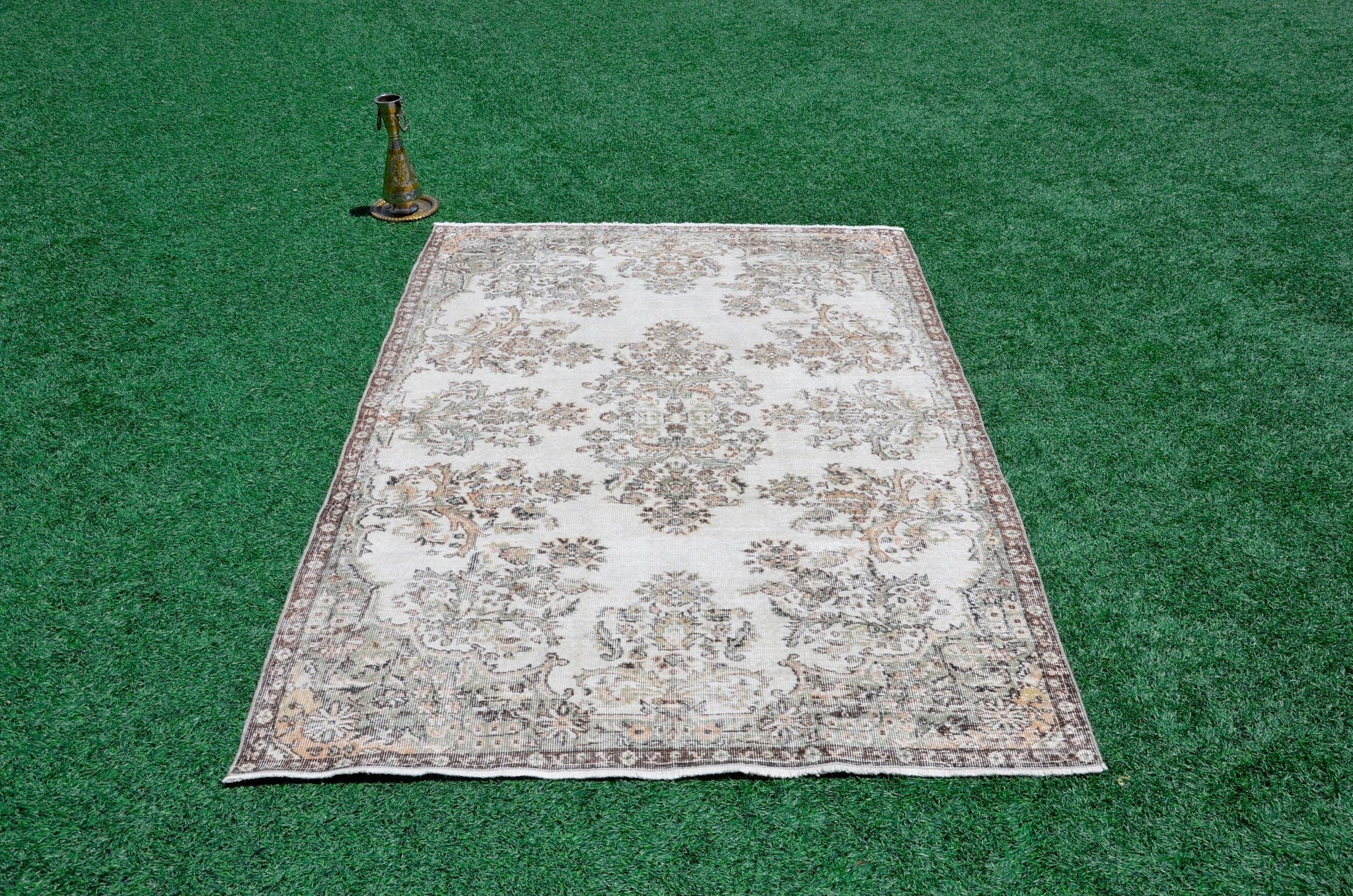 Turkish large Vintage rug for home decor, oversize rug, area rug oushak rug boho rug bedroom rug kitchen rug  kilim rug, rugs 6x9, 665366