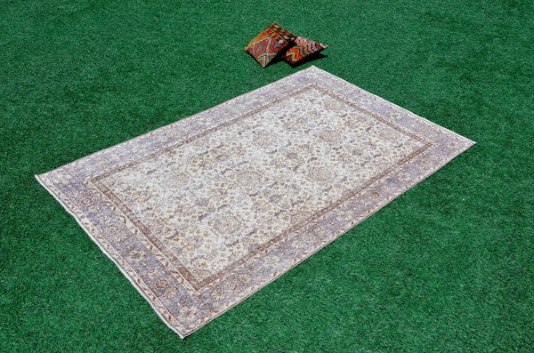 Natural Turkish large Vintage rug for home decor, oversize rug, area rug oushak rug boho rug bedroom rug kitchen rug  kilim rug, rugs 5x8, 665373