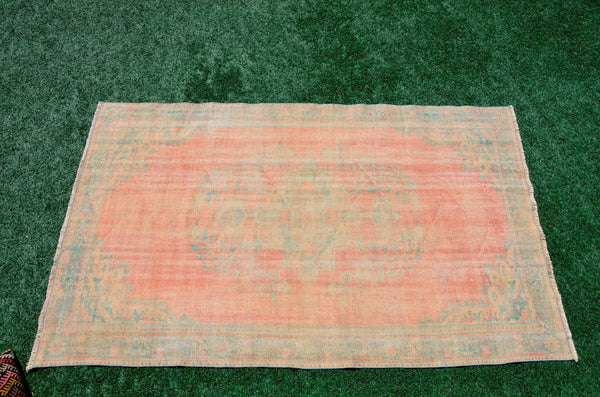 Pink Turkish large Vintage rug for home decor, oversize rug, area rug oushak rug boho rug bedroom rug kitchen rug  kilim rug, rugs 6x9, 665380