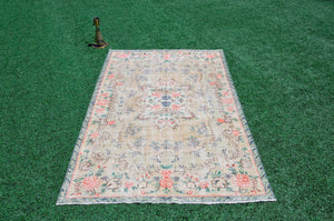 Natural Turkish large Vintage rug for home decor, oversize rug, area rug oushak rug boho rug bedroom rug kitchen rug  kilim rug, rugs 6x9, 665382