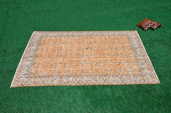 Natural Turkish large Vintage rug for home decor, oversize rug, area rug oushak rug boho rug bedroom rug kitchen rug  kilim rug, rugs 7x10, 665385