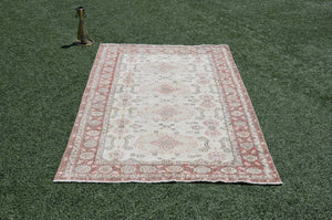 Beige Turkish large Vintage rug for home decor, oversize rug, area rug oushak rug boho rug bedroom rug kitchen rug  kilim rug, rugs 5x8, 665386