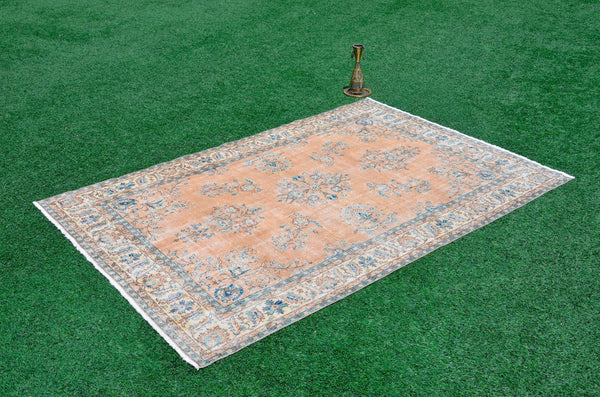 Natural Turkish large Vintage rug for home decor, oversize rug, area rug oushak rug boho rug bedroom rug kitchen rug  kilim rug, rugs 7x9, 665451