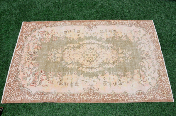 Turkish Handmade large Vintage rug for home decor, oversize rug, area rug oushak rug boho rug bedroom rug kitchen rug  kilim rug, rugs 6x10, 665455