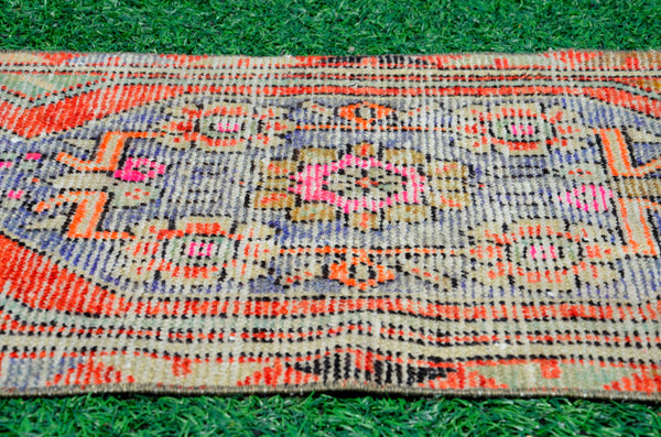 Natural Vintage Turkish runner rug for home decor, area rug, Anatolian oushak rug boho rug bedroom rug kitchen rug kilim, 7'6"x2'1", 665343