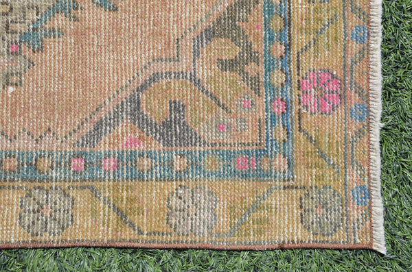 Unique Vintage Turkish runner rug for home decor, area rug, Anatolian oushak rug boho rug bedroom rug kitchen rug kilim, 9'7"x2'11", 665344