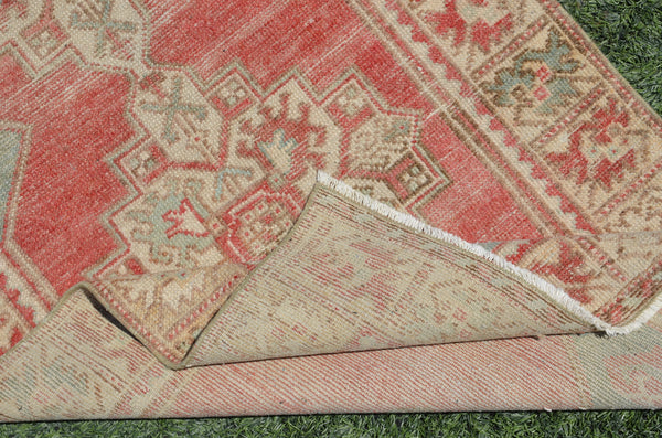 Natural Turkish runner rug for home decor, area rug, Anatolian oushak rug boho rug kitchen rug  bathroom rug kilim, 9'8" x 2'10", 665439