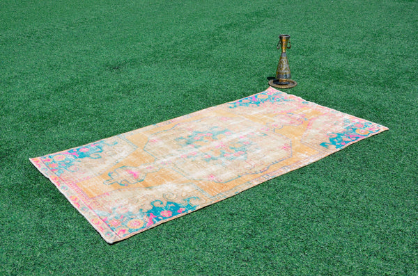 Vintage Turkish Anatolian rug for home decor, area rug, oushak rug boho rug bedroom rug kitchen rug bathroom rug kilim, rugs 4x7, 665350