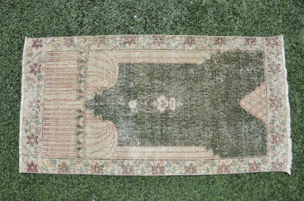 Handmade Turkish Vintage small area rug for home decor, bathroom rug, area rug oushak rug boho rug kitchen rug  kilim rug door mat, rugs 5x2, 665420
